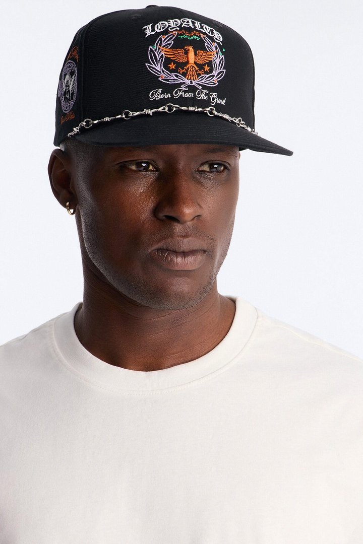 Loyalty Graphic Embroidered Snapback Hat - Black