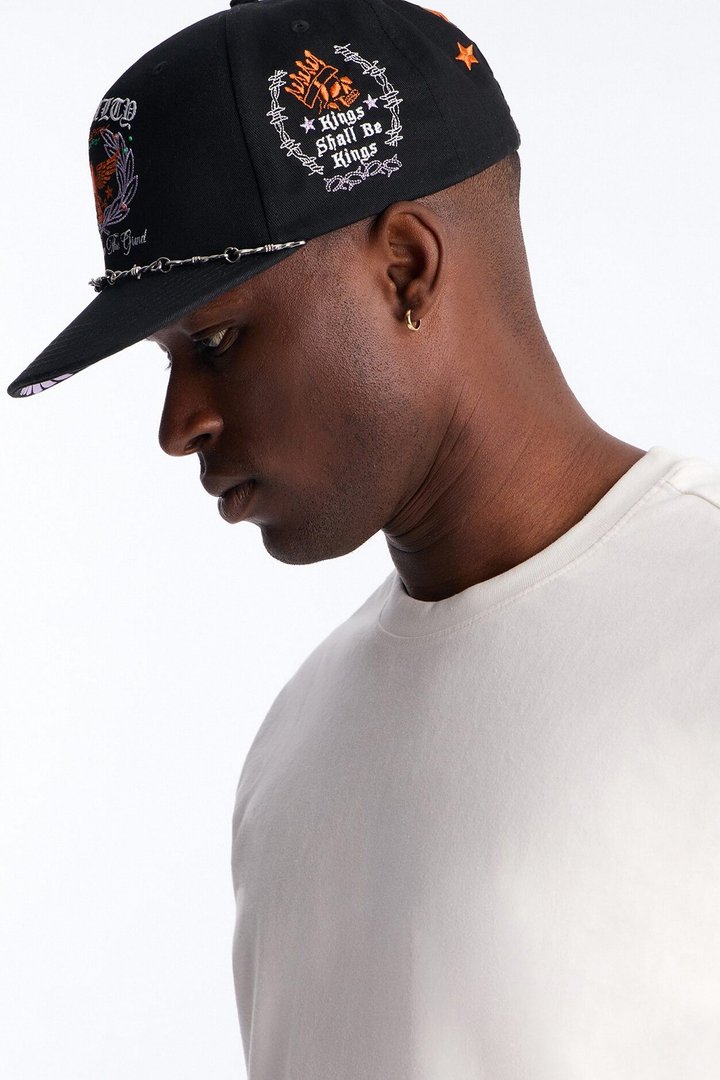 Loyalty Graphic Embroidered Snapback Hat - Black