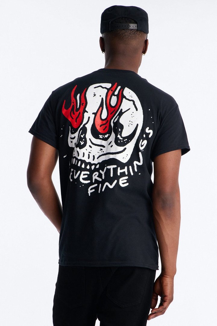 Everything's Fine Short Sleeve Tee - Black