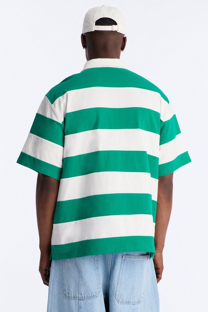 Relaxed Marginalia Pearl Stripe Polo - Green/combo