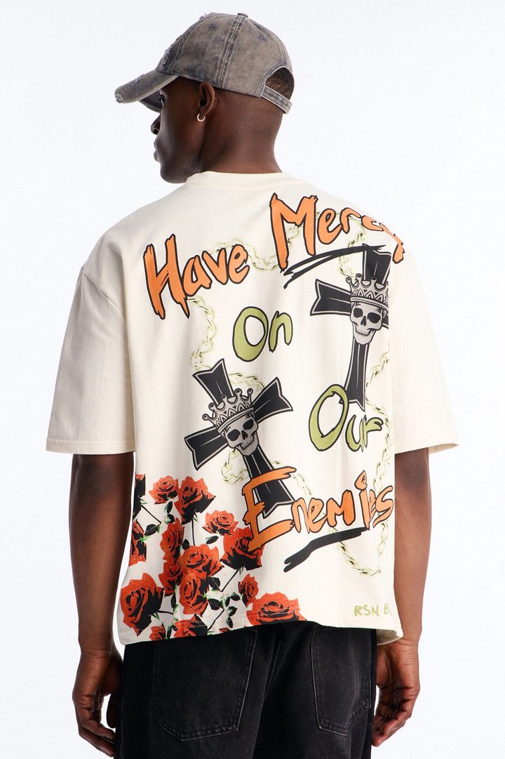 Mercy On Our Enemies Short Sleeve Tee - Cream