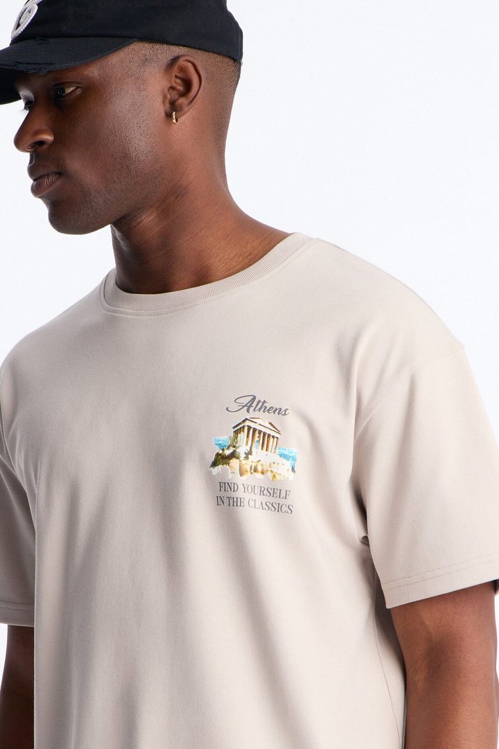 Athens Odyssey Heavy Weight Short Sleeve Tee - Sand