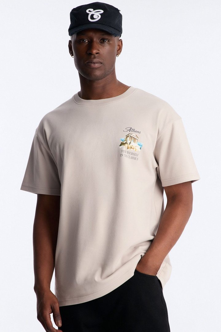 Athens Odyssey Heavy Weight Short Sleeve Tee - Sand