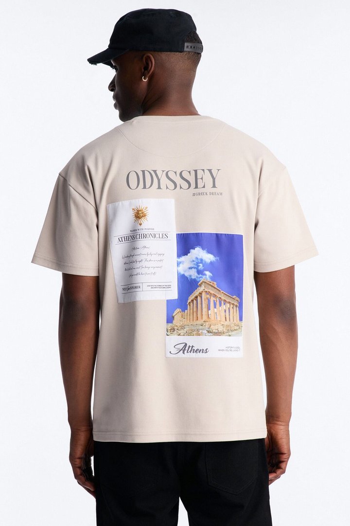 Athens Odyssey Heavy Weight Short Sleeve Tee - Sand