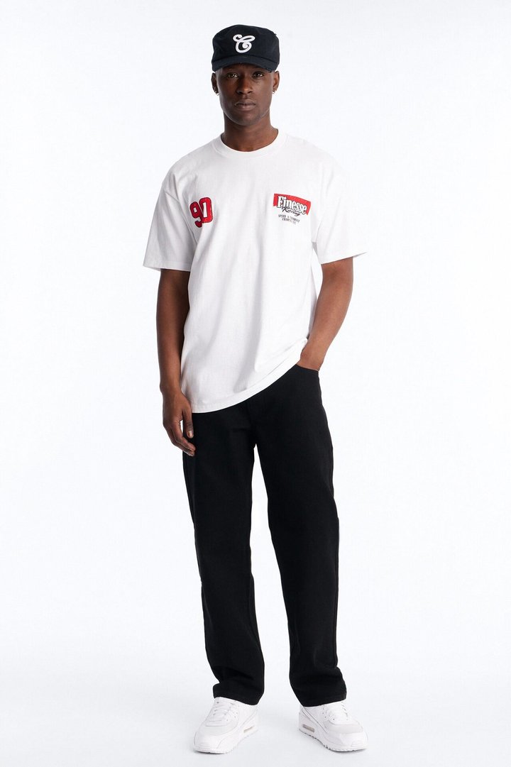 Finesse Racing Oversized Short Sleeve Tee - White