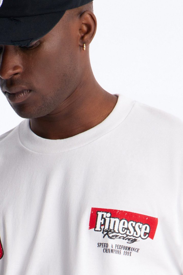 Finesse Racing Oversized Short Sleeve Tee - White