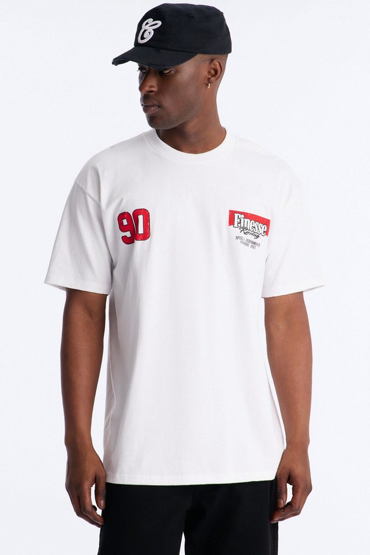 Finesse Racing Oversized Short Sleeve Tee - White