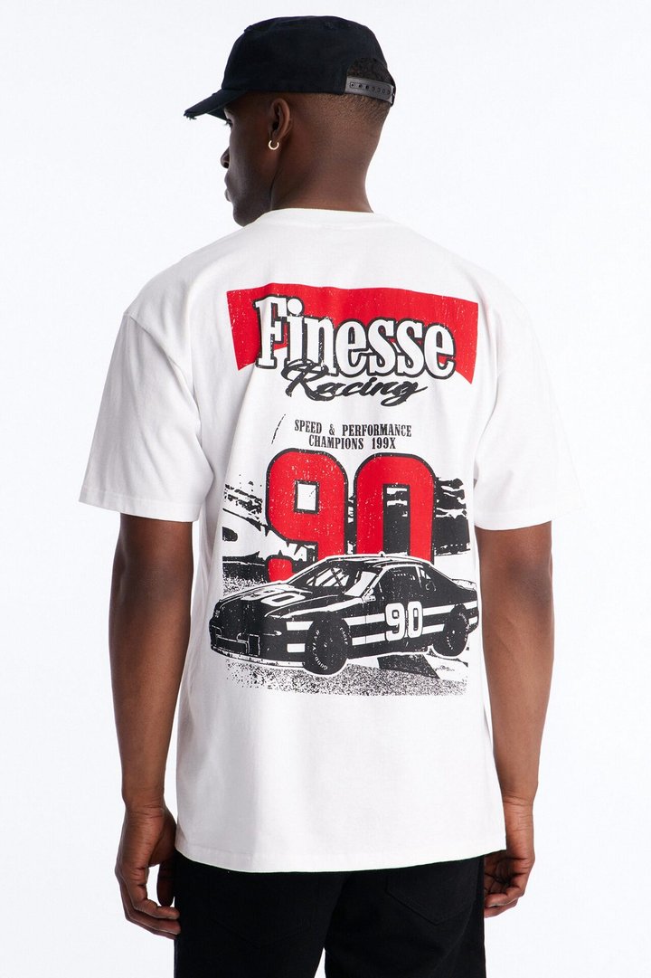 Finesse Racing Oversized Short Sleeve Tee - White