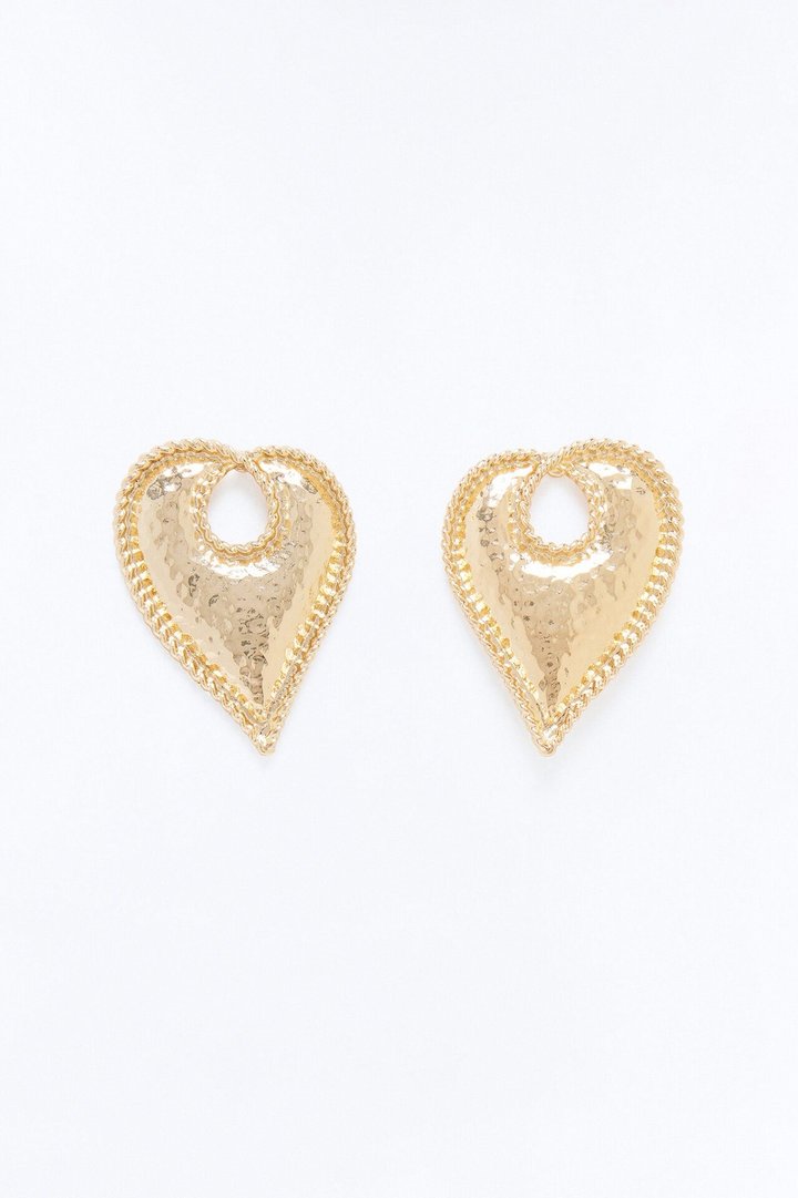 Heartful Drop Earrings - Gold