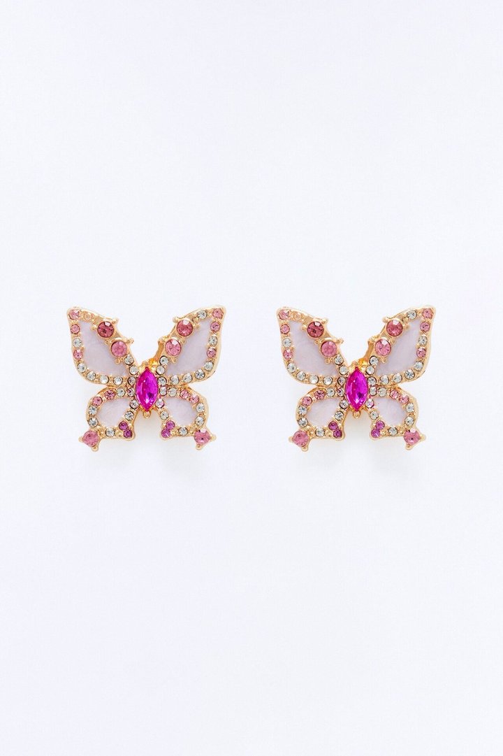 Mystical Magic Butterfly Stud Earrings - Pink/combo