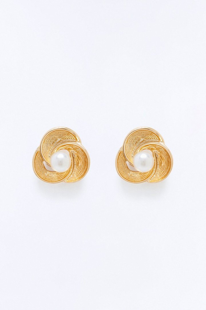 Olivia Pearl Stud Earrings - Gold/combo