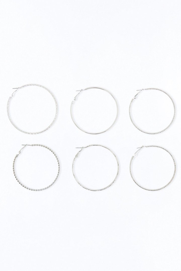Everyday Essential 6 Pair Multi Earring Set - Silver