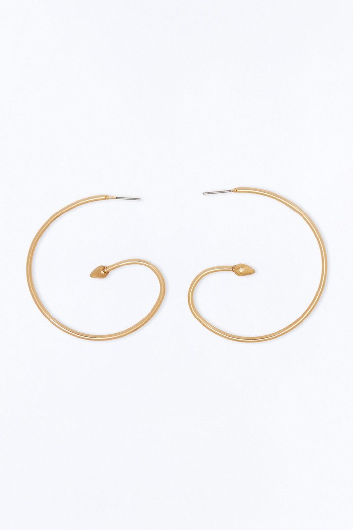 Swirl Hoop Earrings - Gold