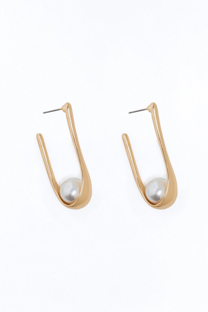 Balanced Pearl Drop Earrings - Gold