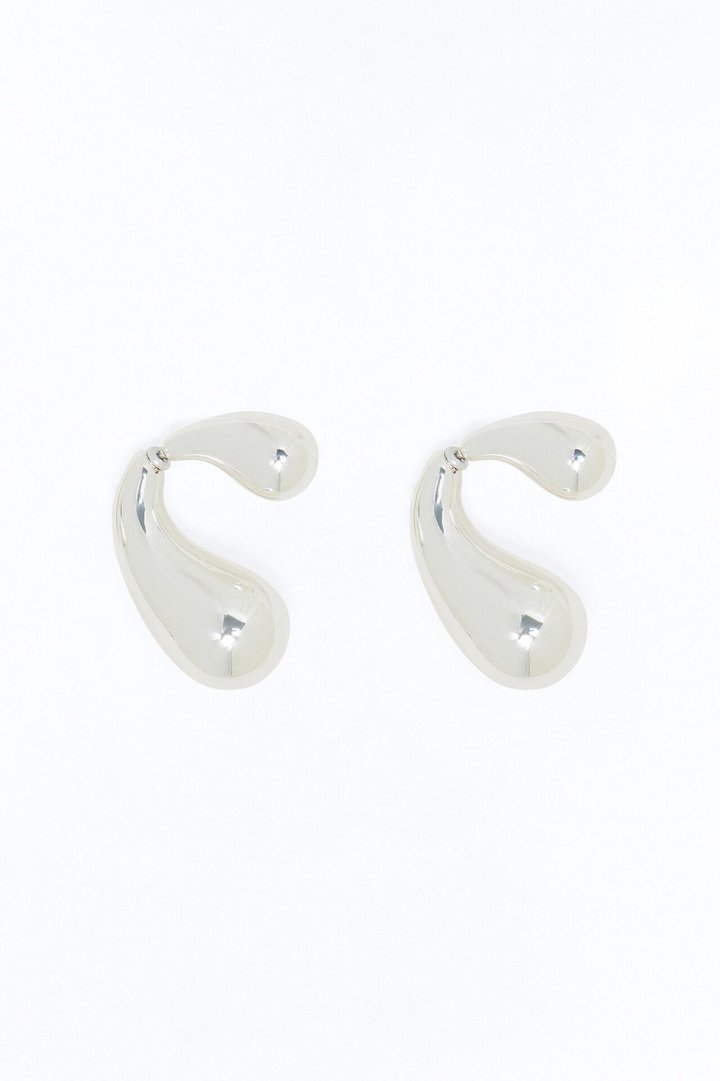 Let It Lean Hardware Drop Earrings - Silver