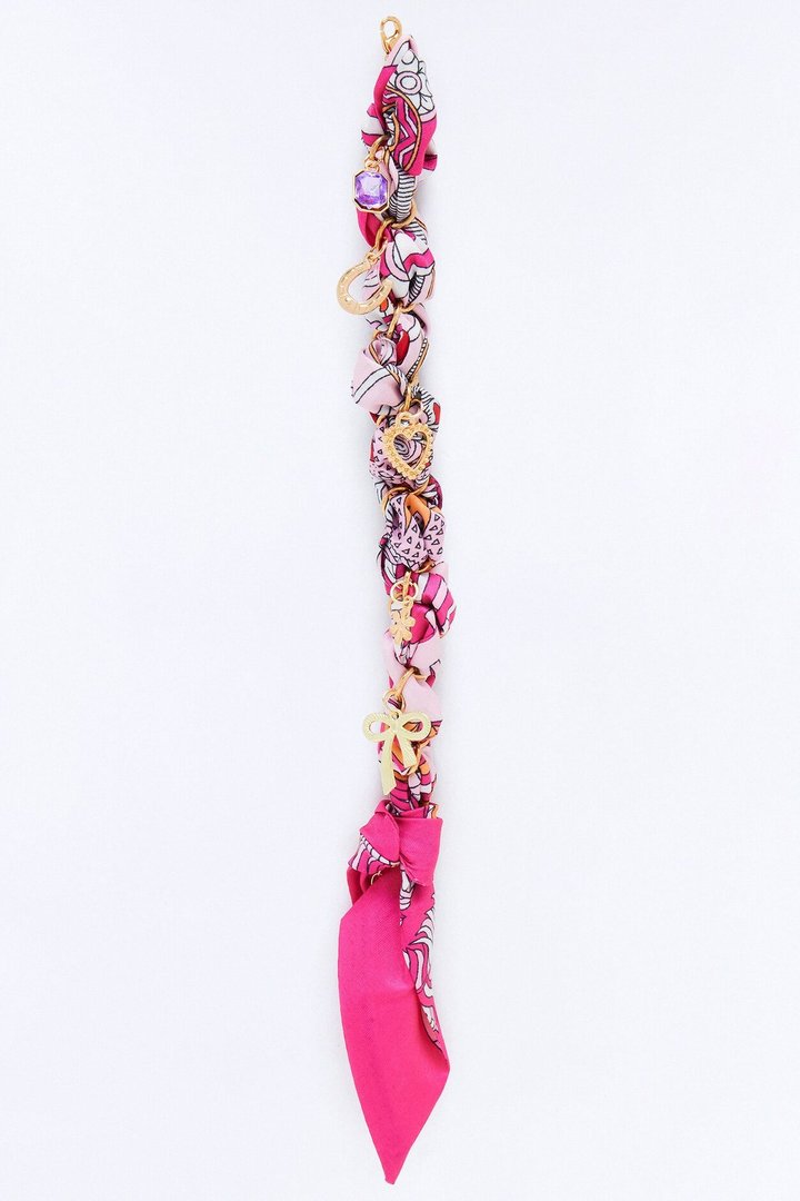 Cassie Scarf Charm Bracelet - Gold/Pink