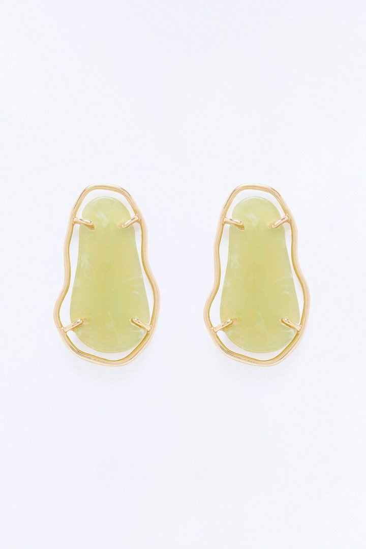 Tulum Breeze Drop Earrings - Gold/Green