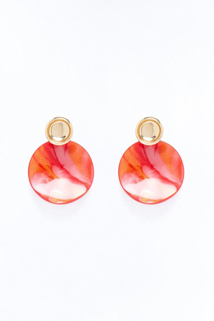 One Call Away Drop Earrings - Red/combo