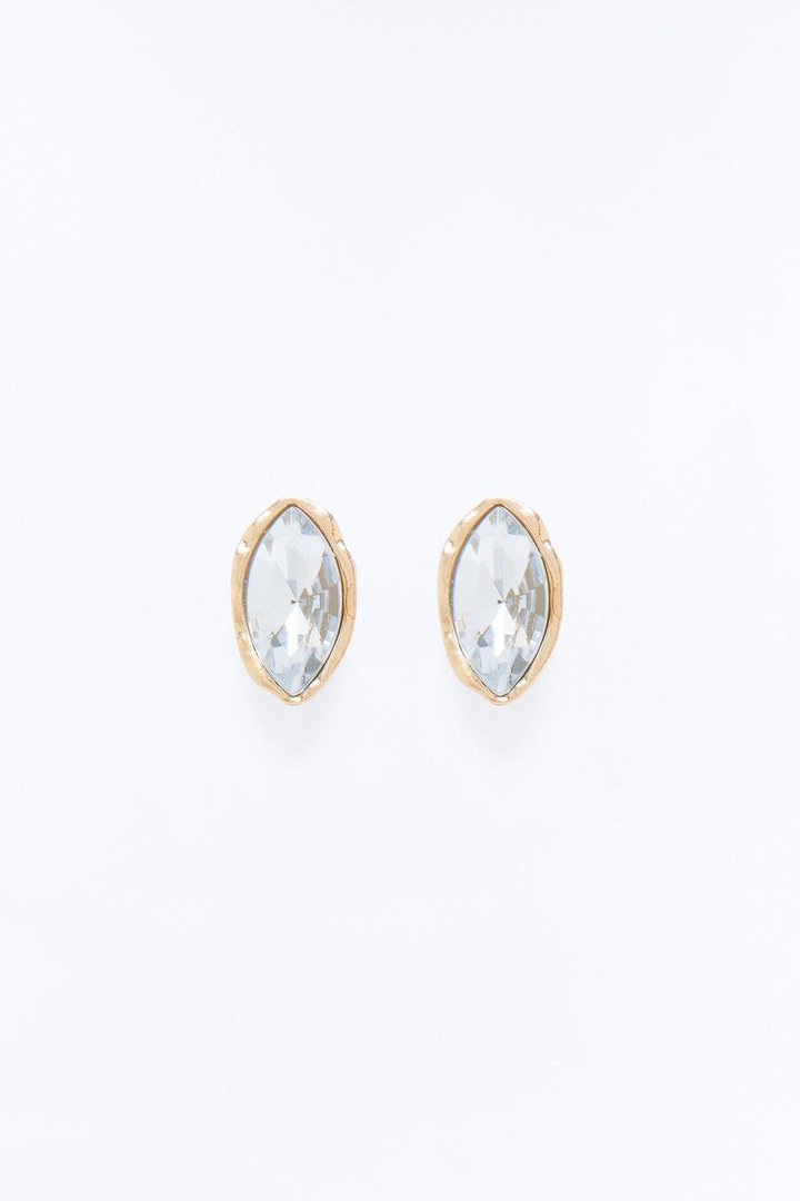 Cecilia Rhinestone Earrings - Gold