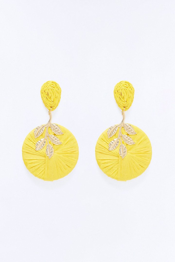 Sunny Bloom Floral Earrings - Yellow