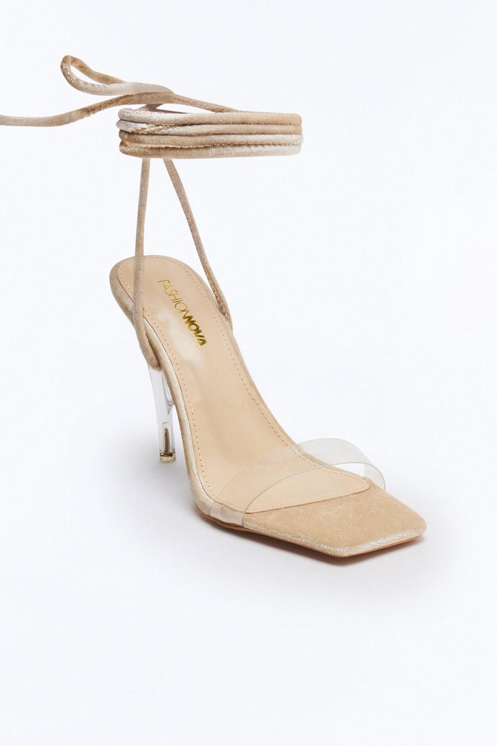 Vani Wrap Up Heels - Off White