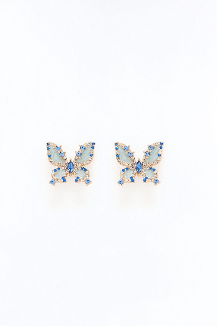 Mystical Magic Butterfly Stud Earrings - Blue/combo