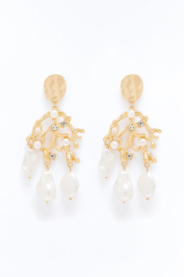 Oceanic Reef Drop Earrings - Gold