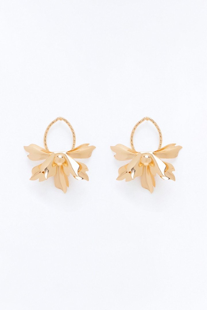 Devin Floral Earrings - Gold