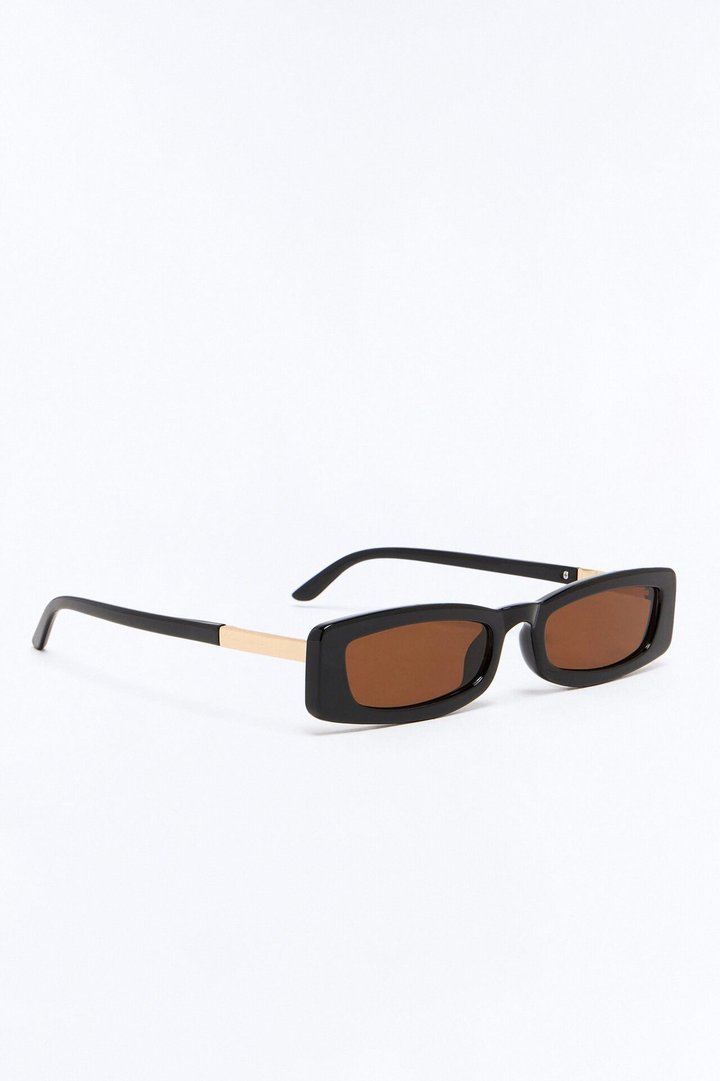Telekinesis Rectangle Sunglasses - Black/Brown