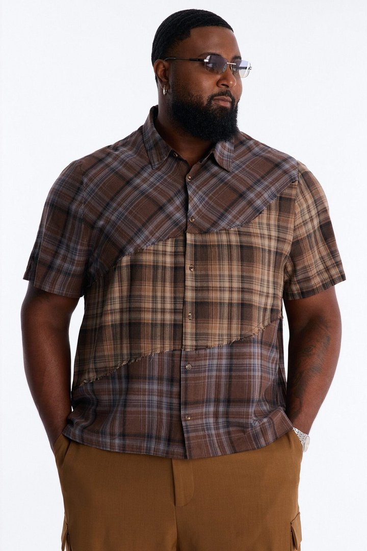 Intermix Plaid Button Up Shirt - Multi Color