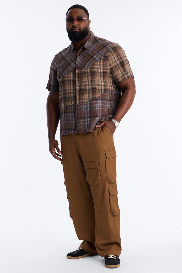 Intermix Plaid Button Up Shirt - Multi Color