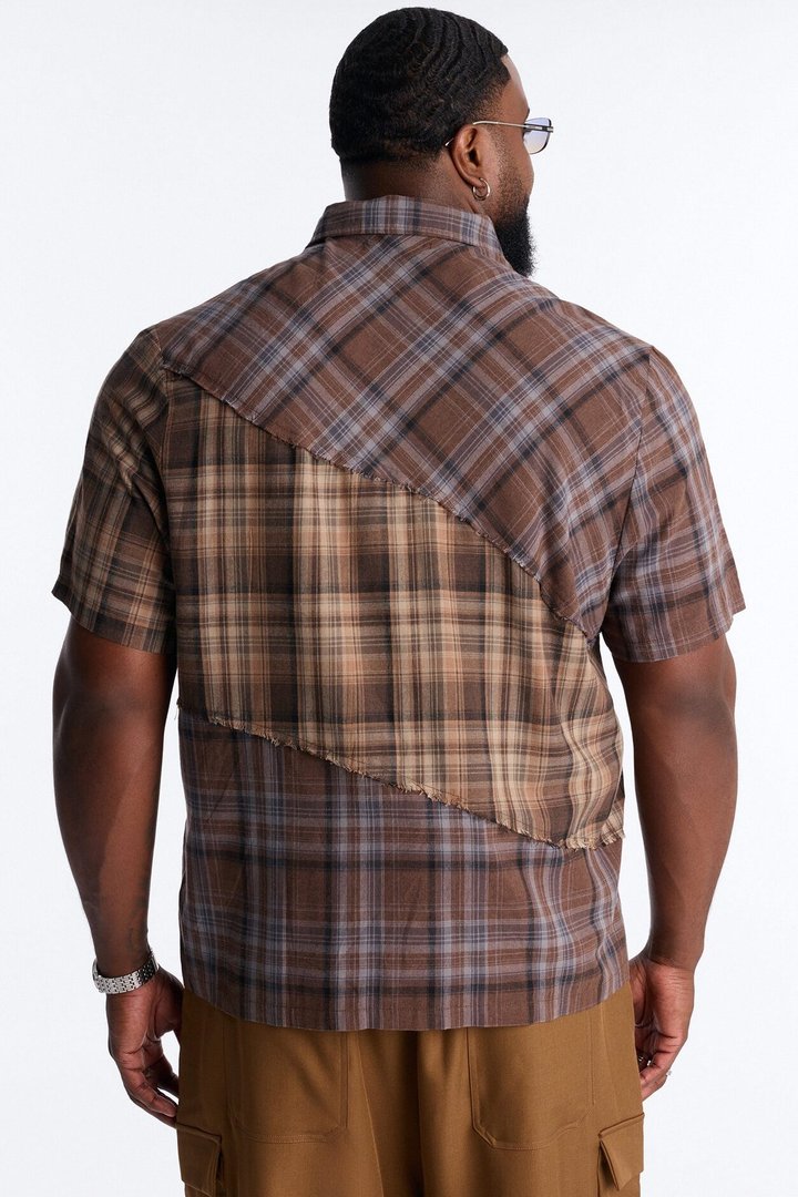 Intermix Plaid Button Up Shirt - Multi Color