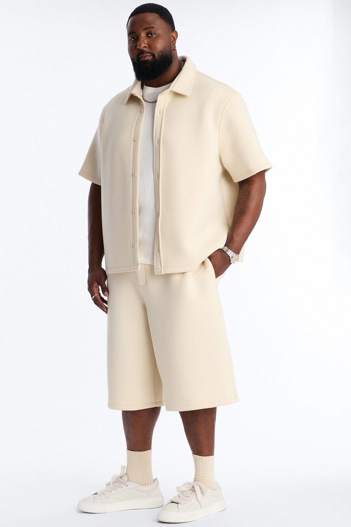 Relaxed Arclight Interlock Short Sleeve Shirt - Cream