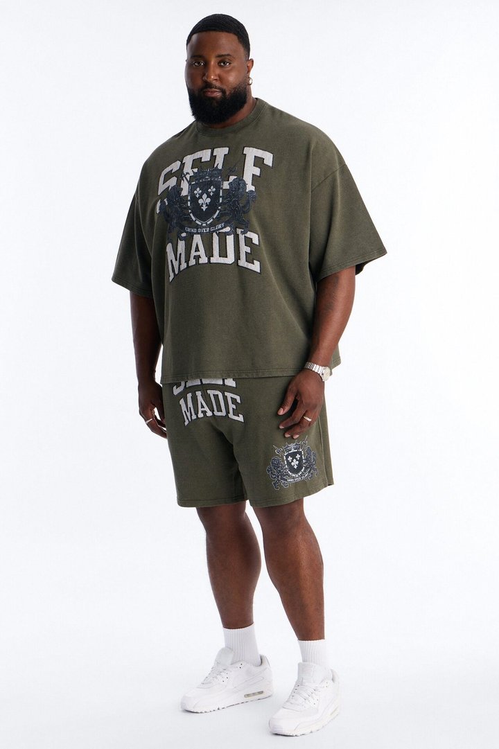 Self Made Patch Relaxed Sweatshort - Hunter Green