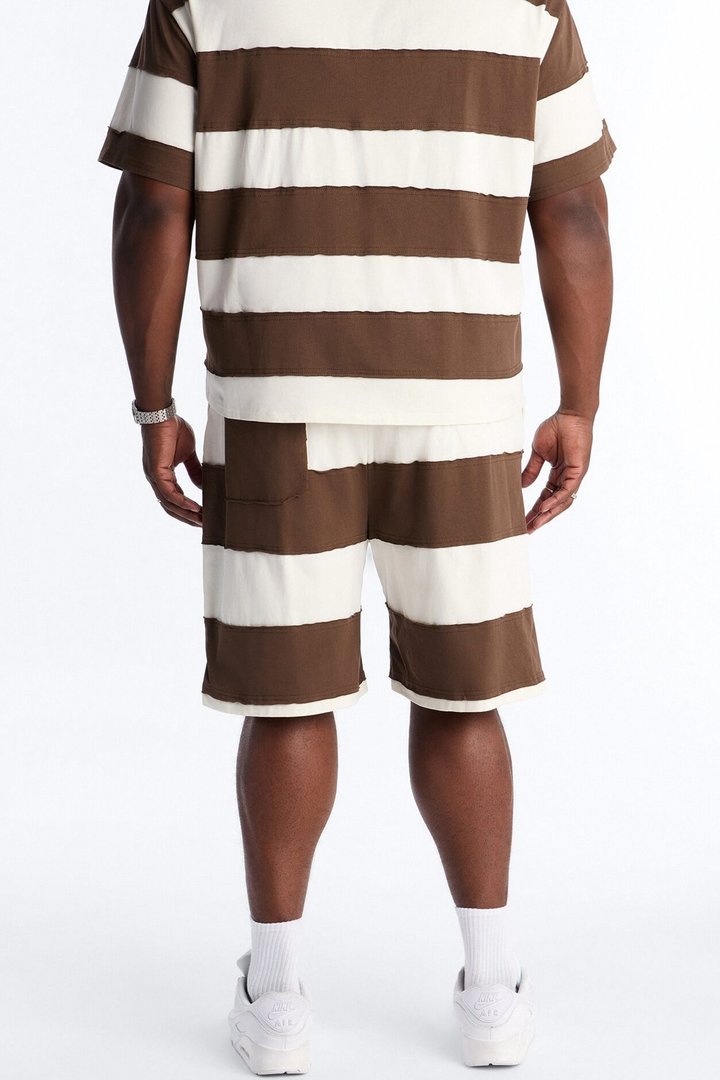 Dean Distressed Stripe Short - Brown/combo