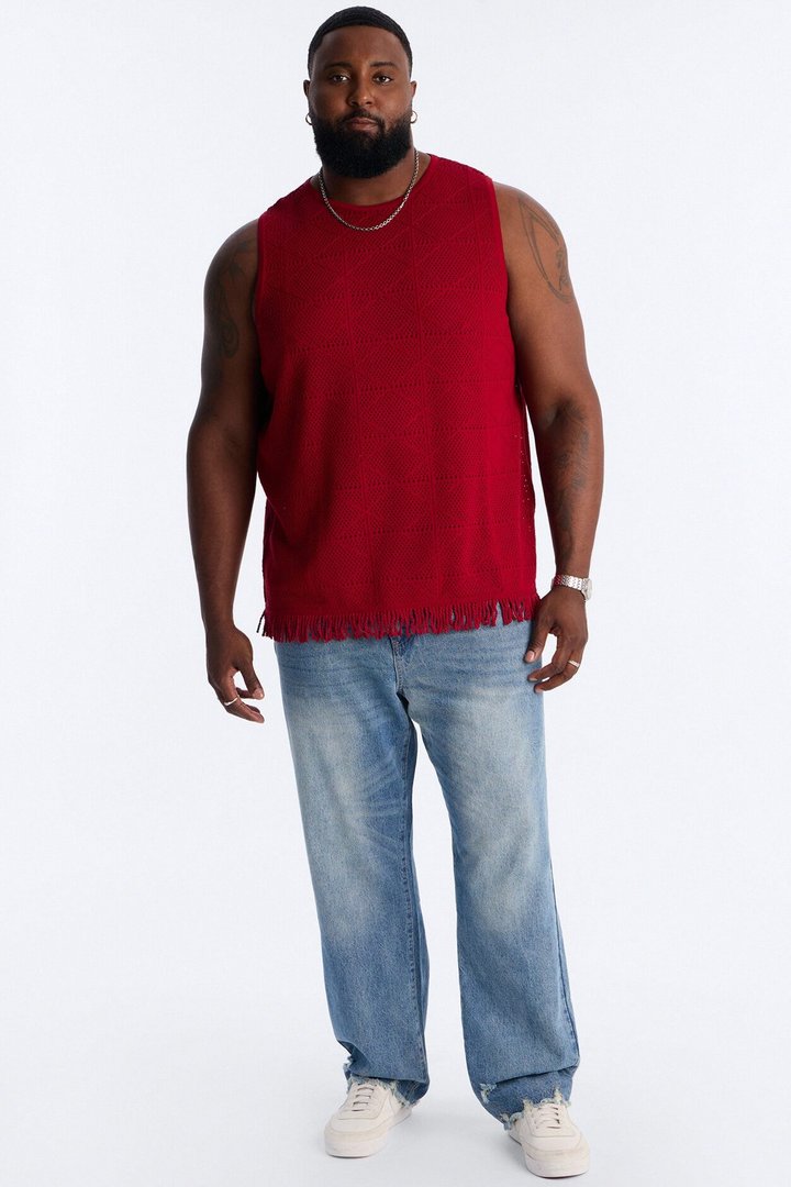 Cabana Tassel Fringe Tank - Red