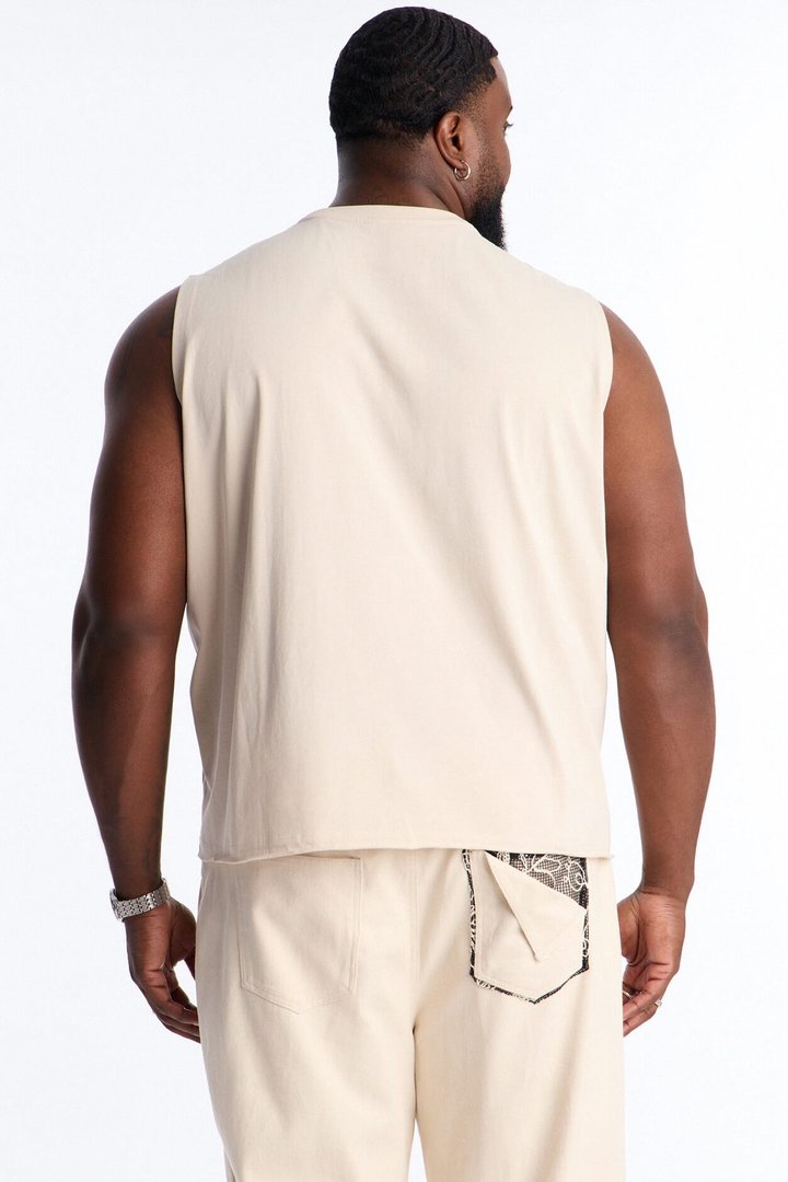 Sakura Dusk Muscle Tank - Stone/Combo