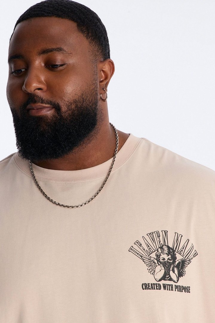 Heaven Made Heavy Weight Oversized Short Sleeve Tee - Taupe