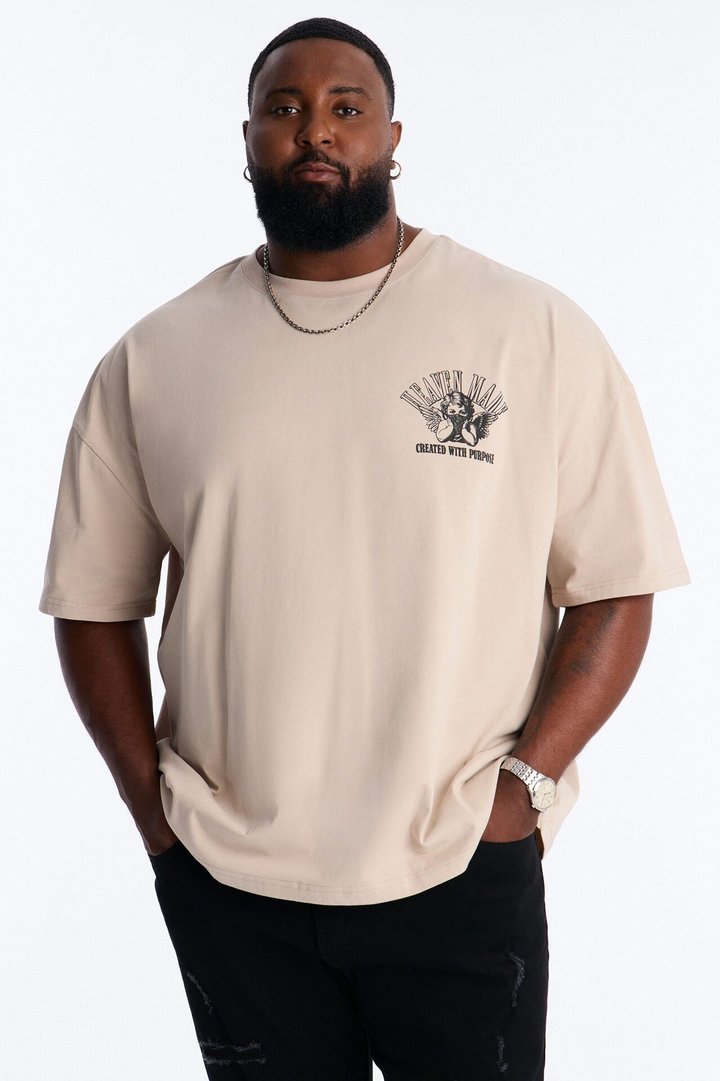 Heaven Made Heavy Weight Oversized Short Sleeve Tee - Taupe