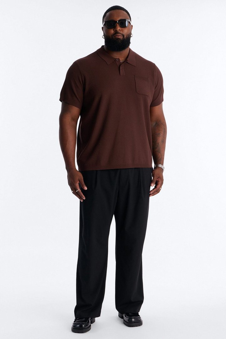 Everyday Pocket Pique Polo - Brown