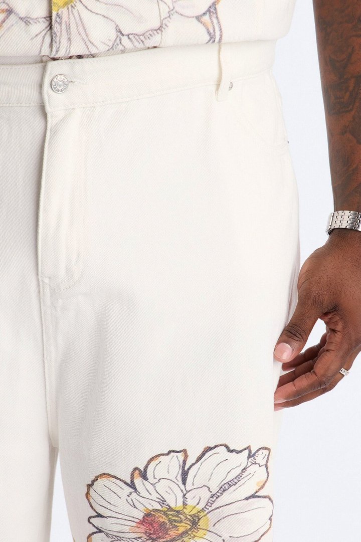 Maison Flora Baggy Jean - White