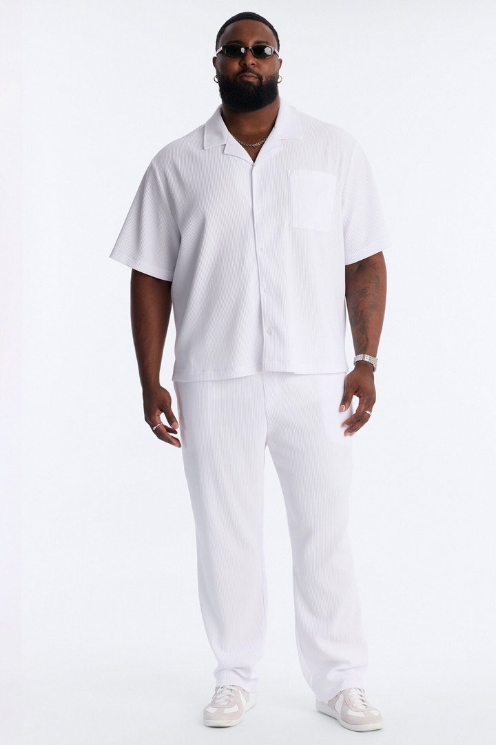 Show Up Short Sleeve Cuban Shirt - White