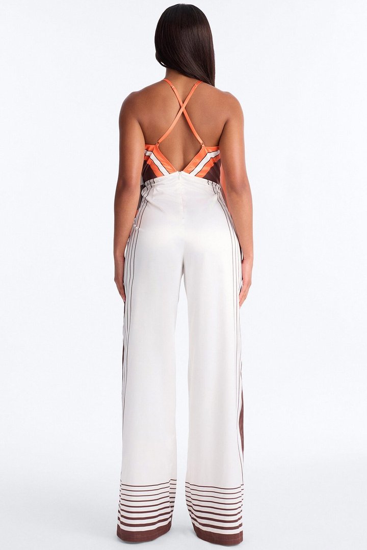 Simone Plunge Cowl Jumpsuit - Orange