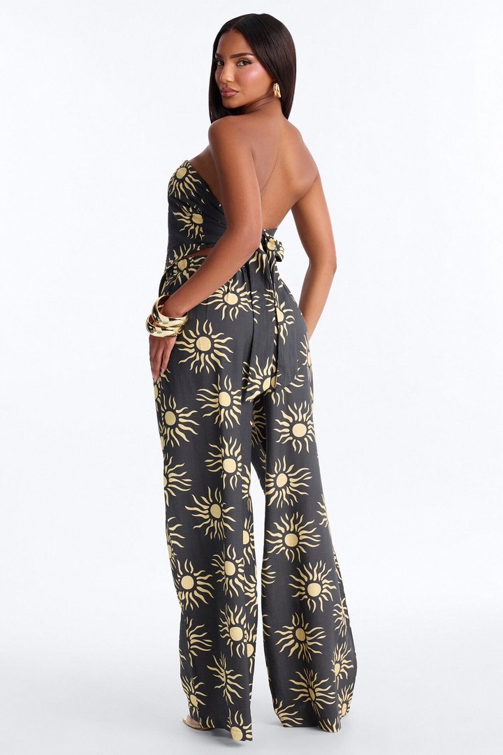 Sun Seeker Linen Pant Set - Charcoal