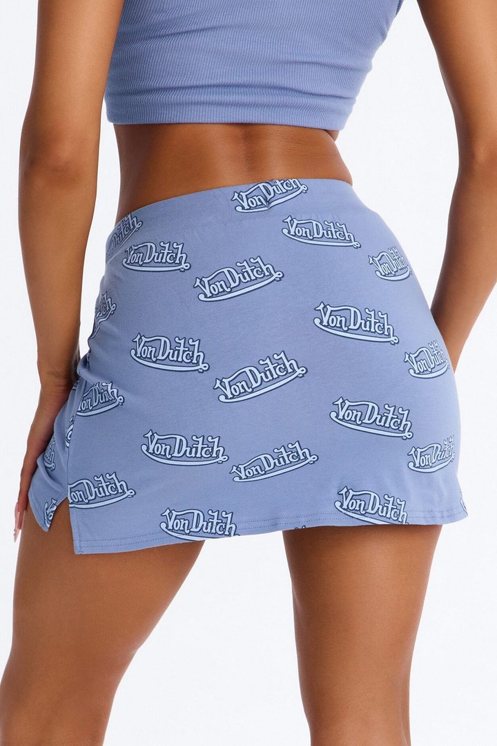 Von Dutch Logo Mini Skirt - Denim