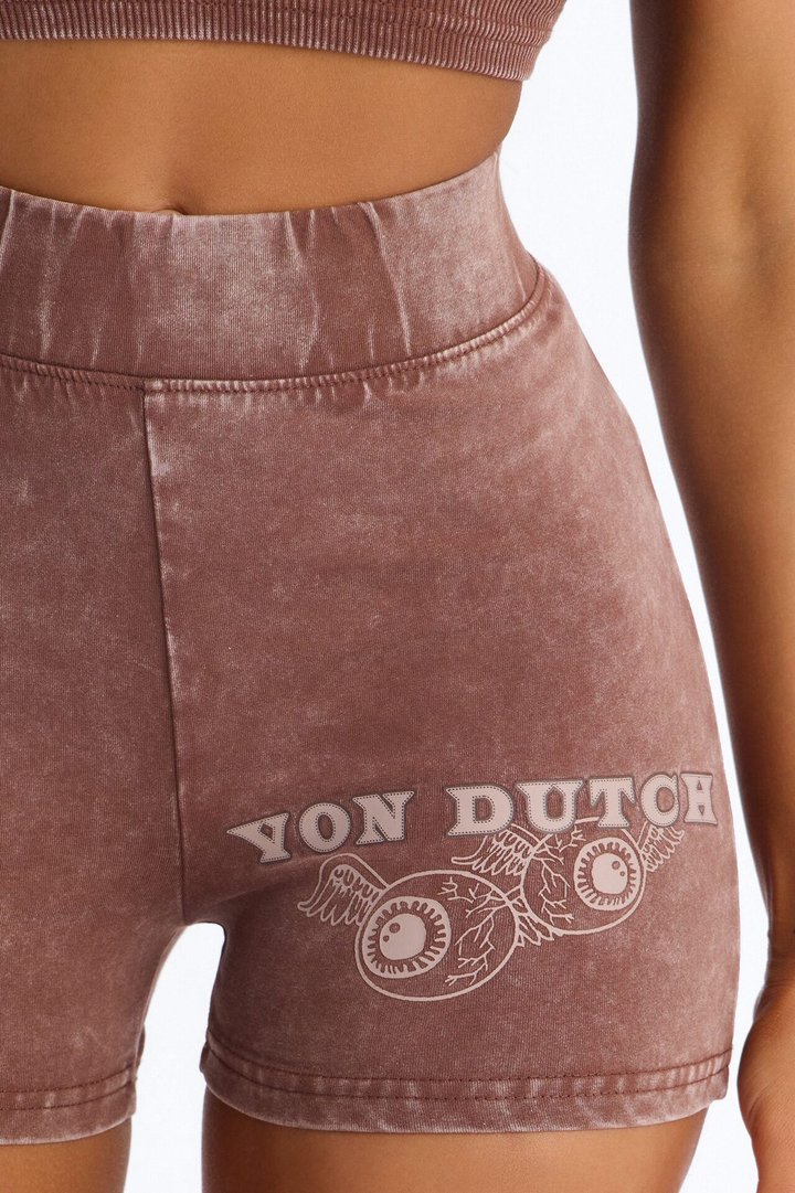 Von Dutch Washed Hot Short - Brown