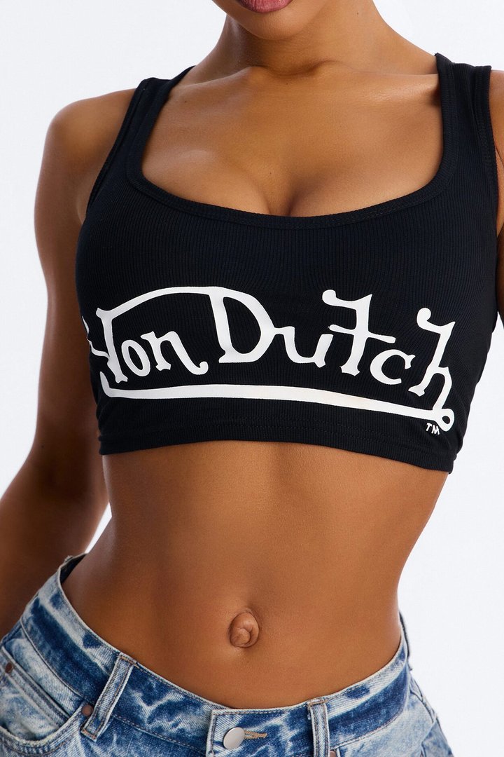 Von Dutch Crop Tank - Black