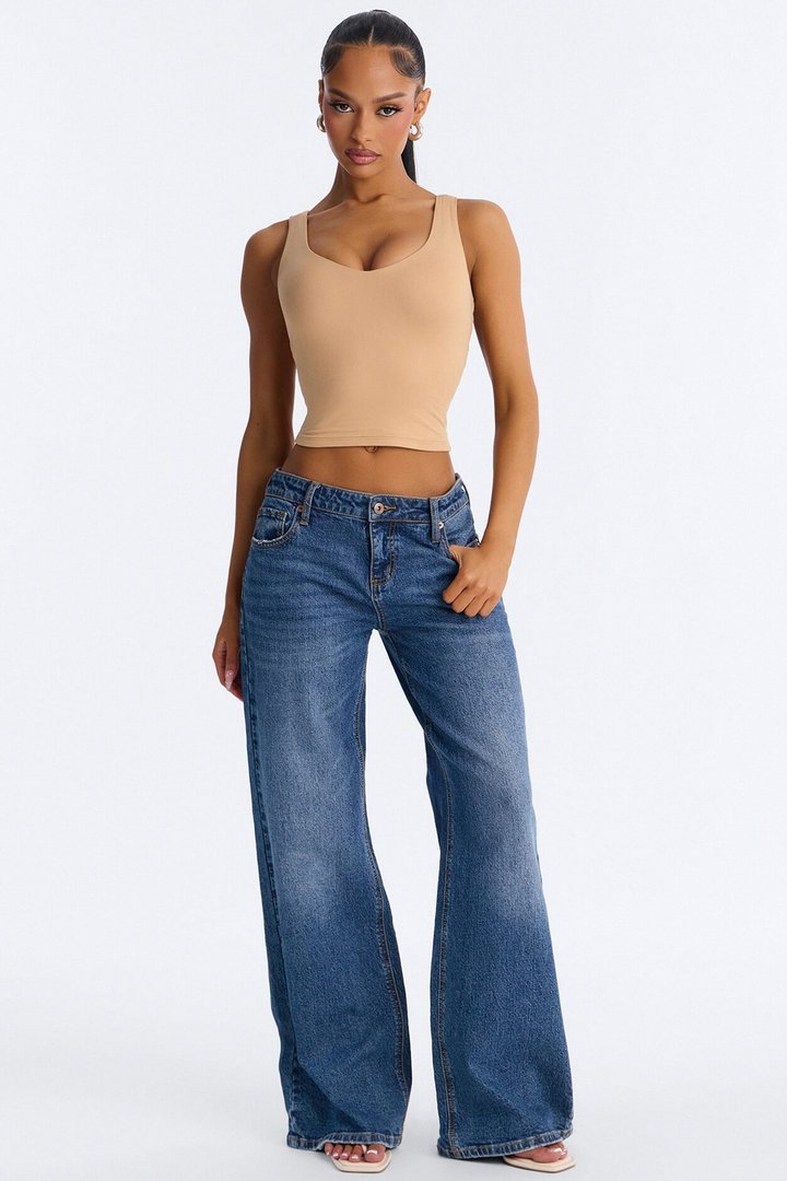 Quinn Double Lined Tank Top - Tan