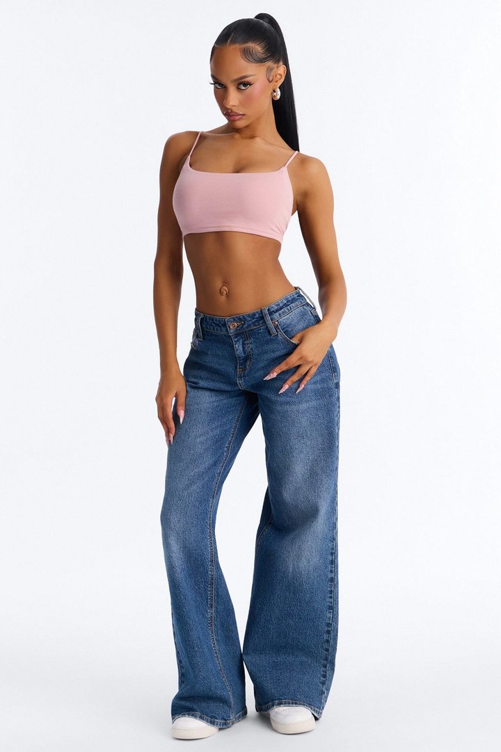 Alexa Everyday Double Layered Cropped Cami Top - Pink
