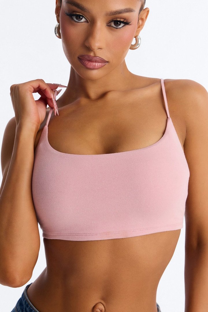 Alexa Everyday Double Layered Cropped Cami Top - Pink